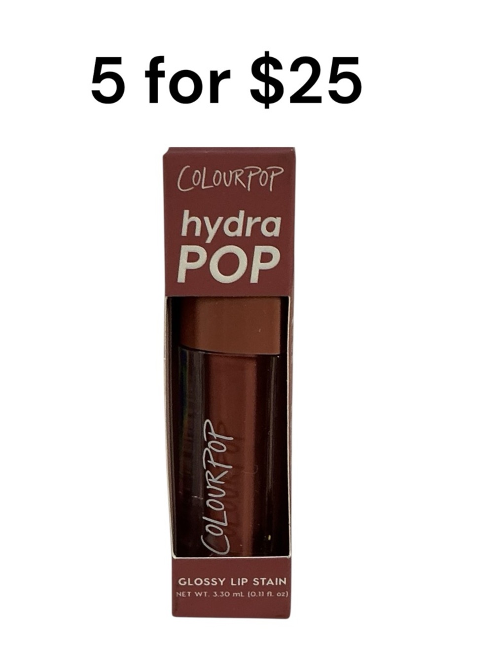 Colourpop Hydra Pop Glossy Lip Stain - Baby Fox~Warm Brown Shade FULL SIZE